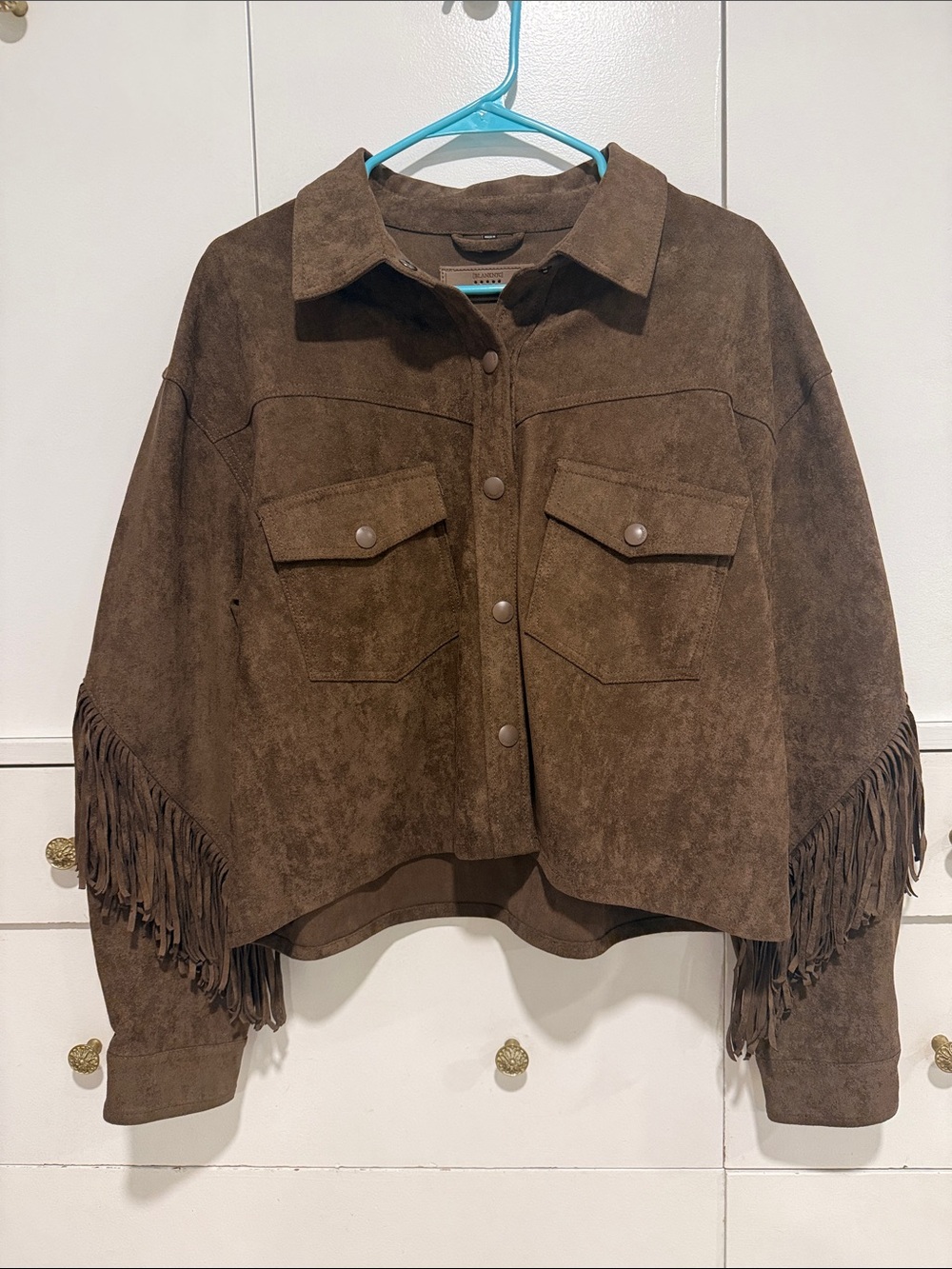 Blank nyc cropped fringe jacket